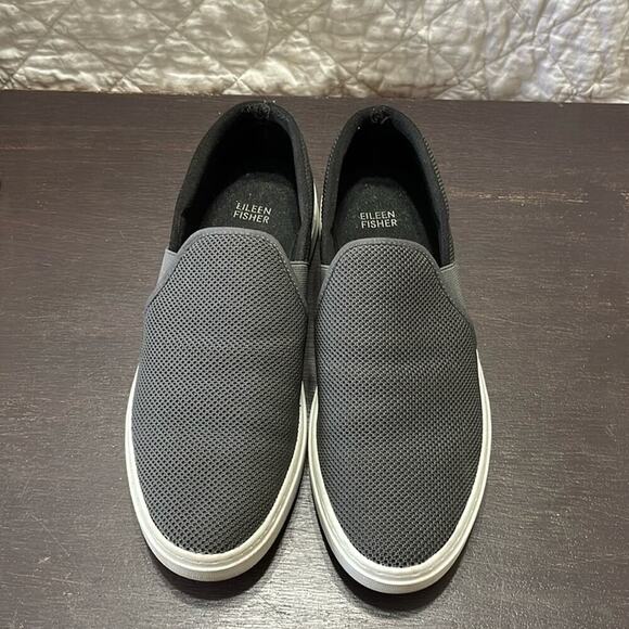 Eileen Fisher Gray Slip On Mesh Sneakers Size 10 - Picture 1 of 6